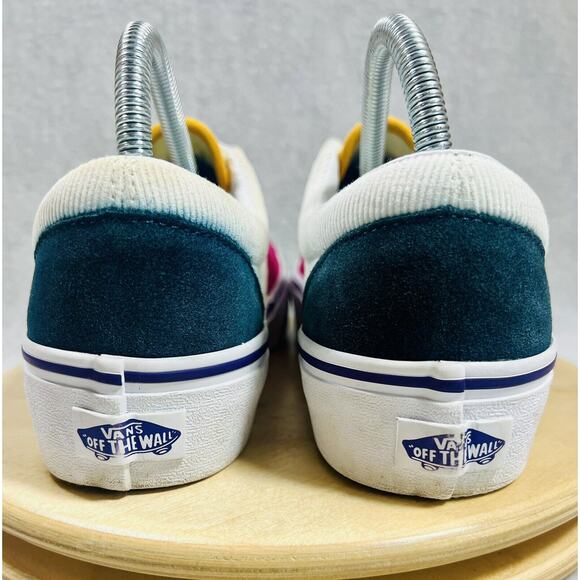 VANS Era Classic Platform Mini Cord Suede Slip On Shoes Women’s 9.5 Pink Teal - Picture 6 of 9